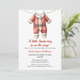 Navidades Baby Shower Boy | Invitación de Santa Be