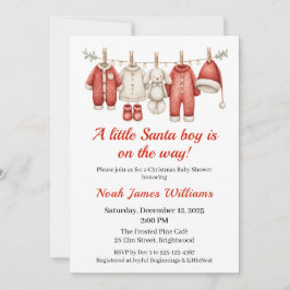 Navidades Baby Shower Boy | Invitación de Santa Be