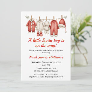Navidades Baby Shower Boy Invitación de Santa Be