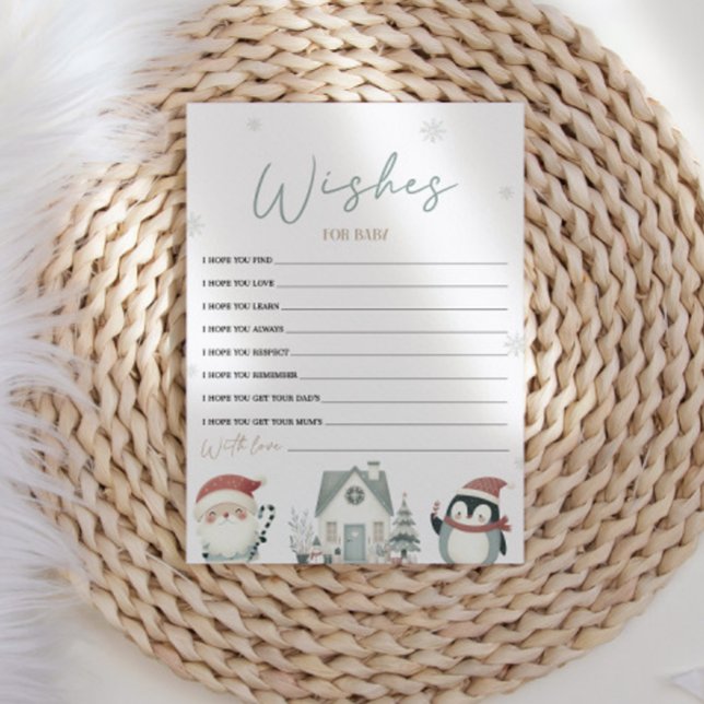 Navidades Baby Shower Desea Una Tarjeta De Bebé (Subido por el creador)