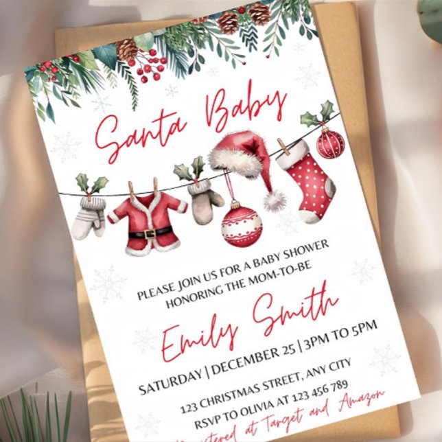 Navidades Baby Shower Invitación Set Plantilla San (Subido por el creador)