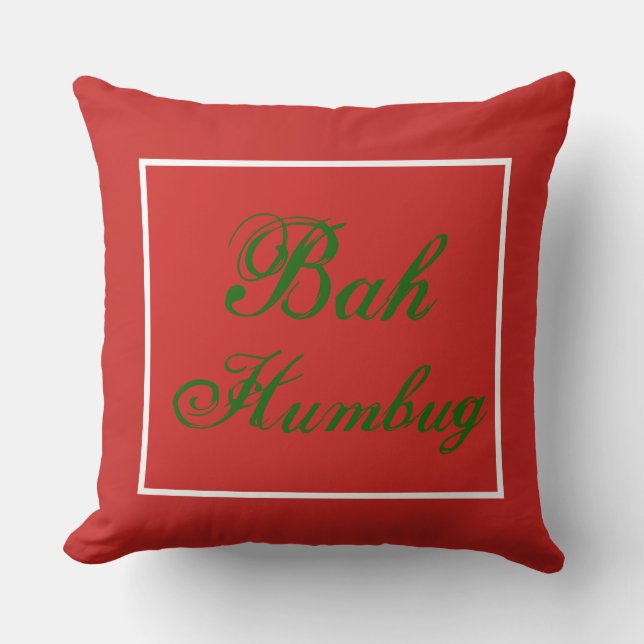 Navidades Bah Humbug Cojín decorativo (Anverso)