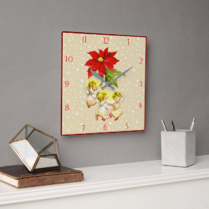 Navidades bailando ángeles bebés reloj de pared