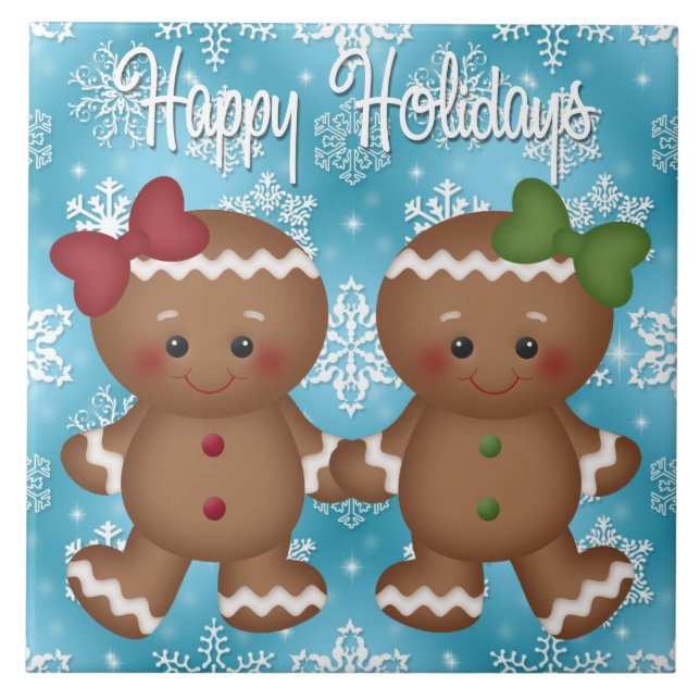 Navidades Baldosa del personalizado de vacaciones  (Frente)