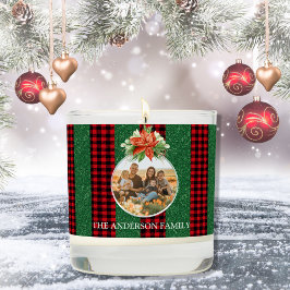 Navidades Ball Photo Frame Red & Green Plaid Name