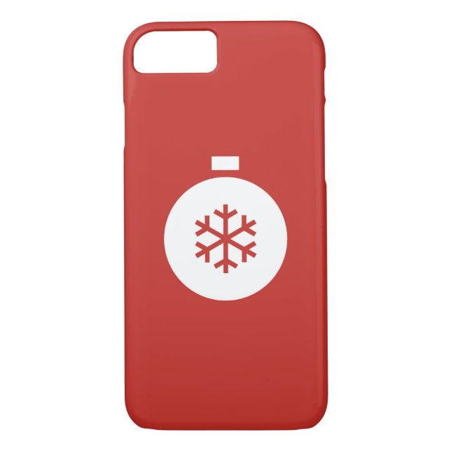 Navidades Ball Red iPhone Funda 8/7 (Reverso)