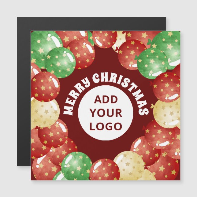 Navidades Balloons Personalizado Empresa Red Card (Anverso/Reverso)