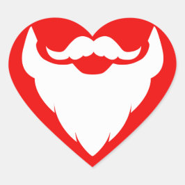 Navidades barba y bigote pegatina rojo de Santa