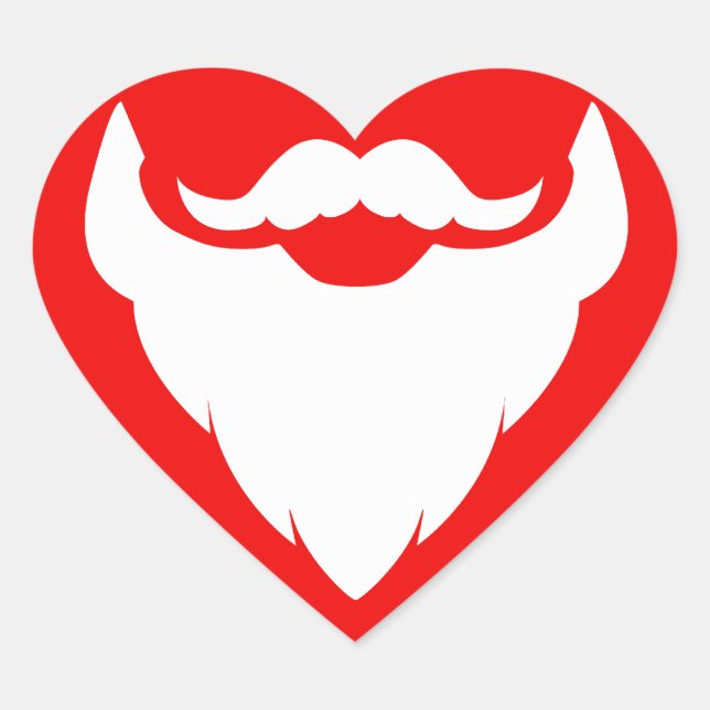 Navidades barba y bigote pegatina rojo de Santa (Anverso)