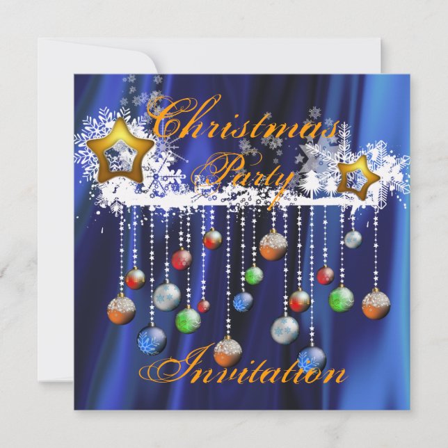 Navidades Baubles Party Invitación (Anverso)