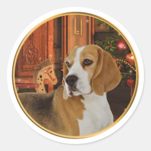 Navidades Beagle Pegatina