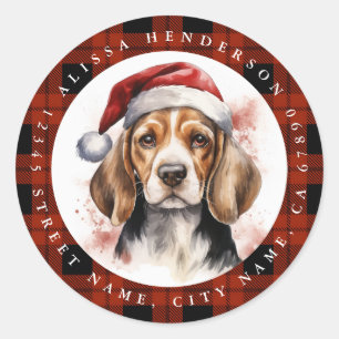Navidades Beagle Round Pegatinas