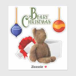 Navidades Beary Personalizado-Cut Vinyl Pegatinas