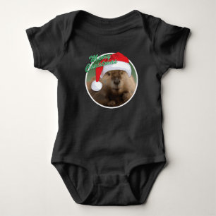 Navidades Beaver - Baby Jersey Bodysuit