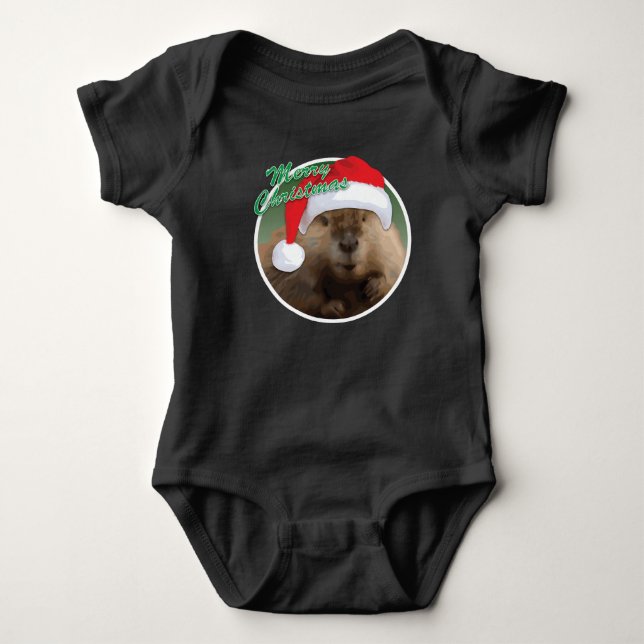 Navidades Beaver - Baby Jersey Bodysuit (Anverso)