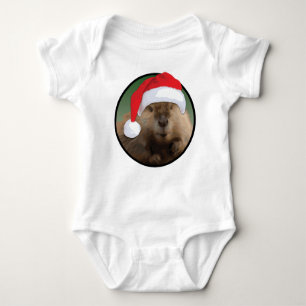 Navidades Beaver - Baby Jersey Bodysuit