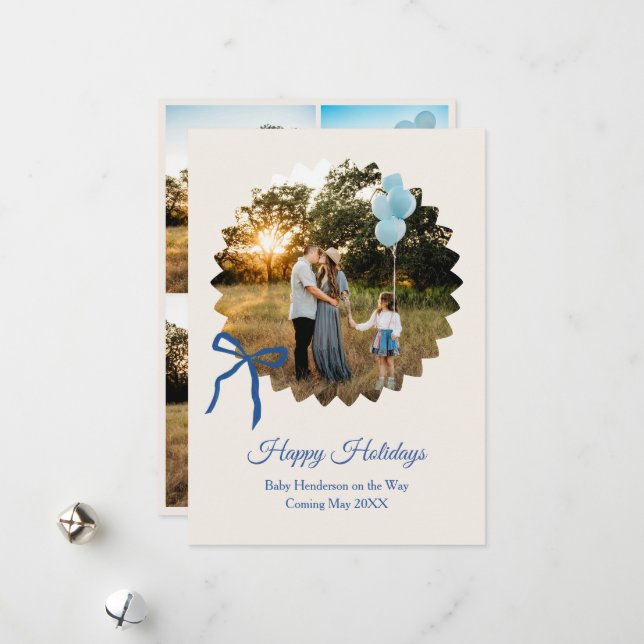 Navidades Bebé Invitación Azul (Anverso/Reverso In Situ)