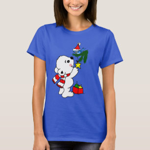 Navidades Bebé Oso Polar Colgando Camiseta Orname
