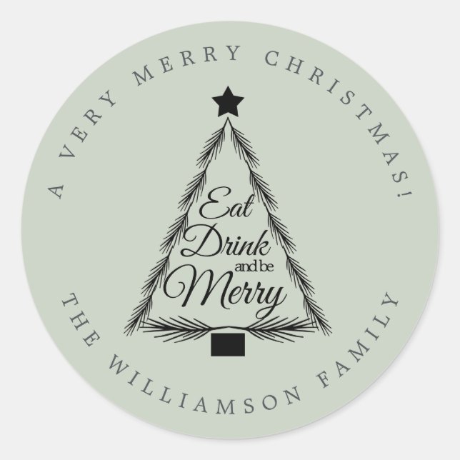 Navidades beben mora nombre Sello para sobres verd (Anverso)