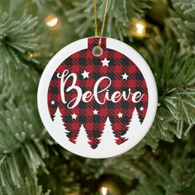 Navidades "Believe" Ornamento cerámico (Árbol)