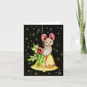 Navidades Bell Mouse Cute Tarjeta de Saludo a Anim