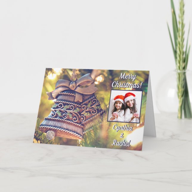 Navidades Bells personalizado foto y tarjeta de fe (Anverso)