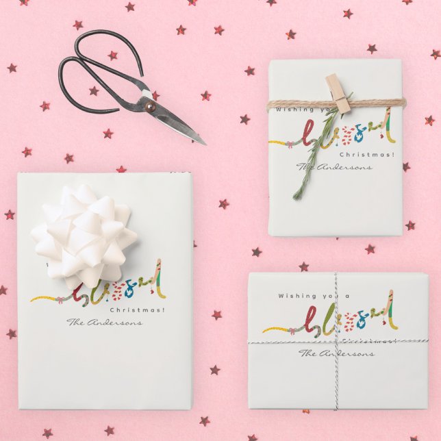 Navidades bendecidos envuelven hoja de papel de 3 (Subido por el creador)