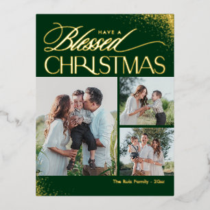 Navidades bendecidos RELIEVE METALIZADO Postales d