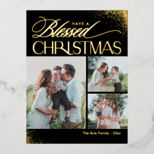 Navidades bendecidos RELIEVE METALIZADO Postales d