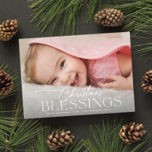 Navidades Bendeciendo Elegante Tarjeta de Fotos de