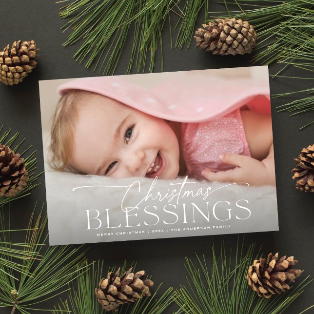 Navidades Bendeciendo Elegante Tarjeta de Fotos de (Subido por el creador)
