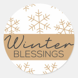 Navidades bendicen a Pegatina decorativo con copo 