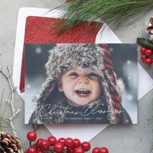Navidades bendicen tarjetas de fotos de feriado re