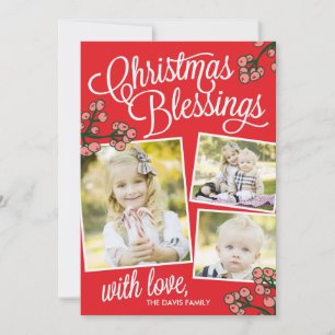Navidades bendicen tarjetas fotográficas navideñas
