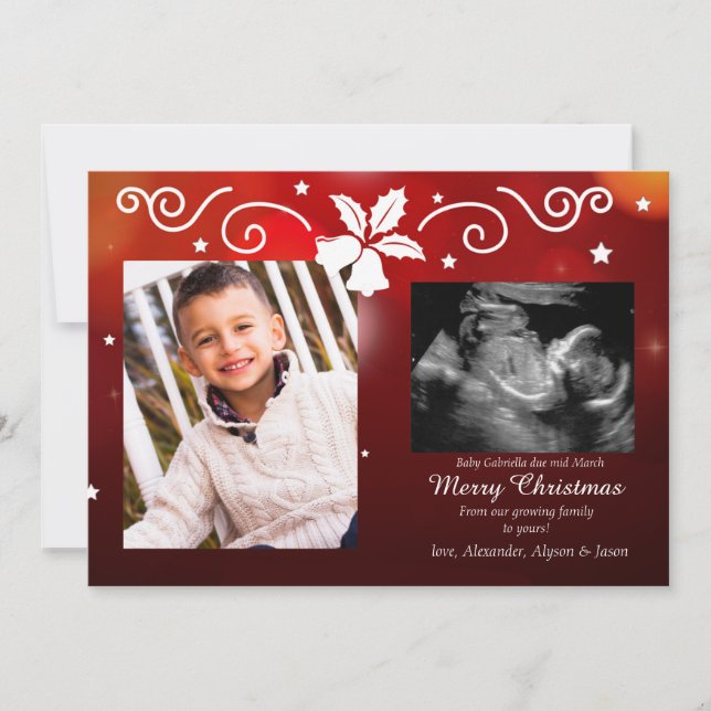 Navidades bendiciendo Invitación de foto embarazo (Anverso)