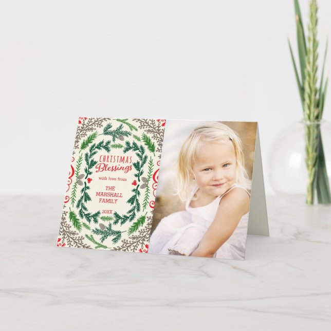 Navidades bendiciendo tarjeta de felicitación de f (Anverso)