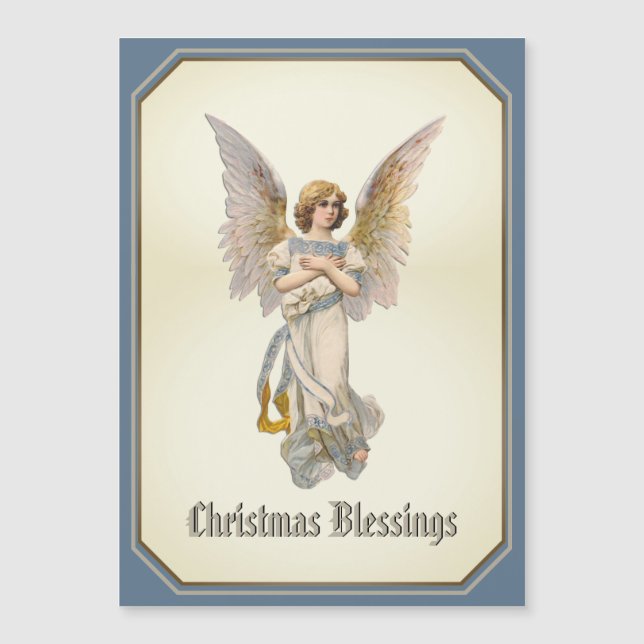 Navidades bendiciendo tarjeta magnética Angel Blue (Anverso)