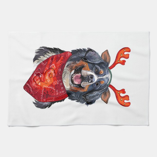 Navidades Bernese Mountain Dog Bath Toalla (Horizontal)