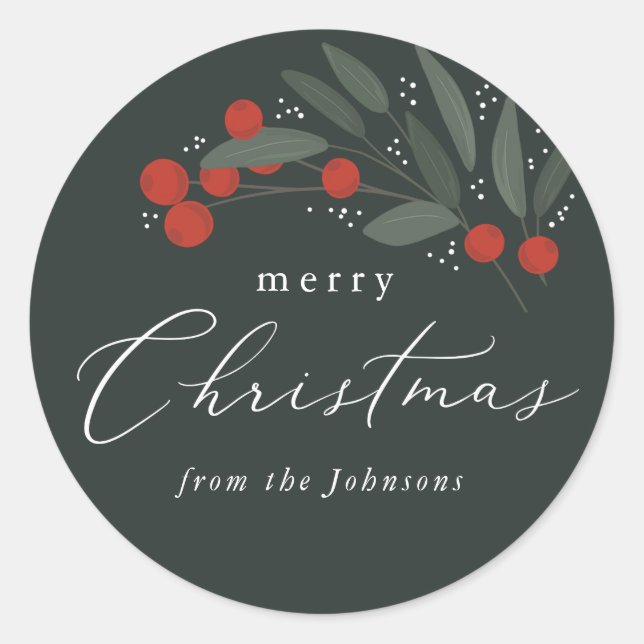 Navidades Berries Pegatina (Anverso)