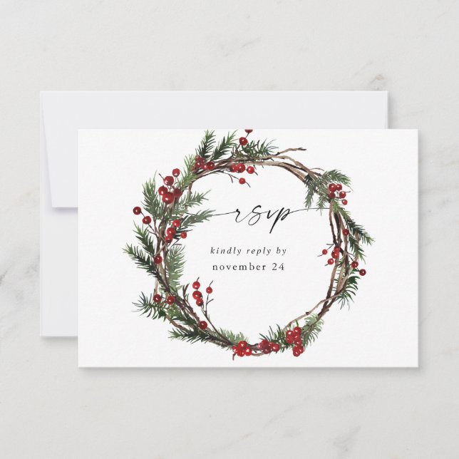 Navidades Berries y Pine w Meal RSVP Wreath (Anverso)