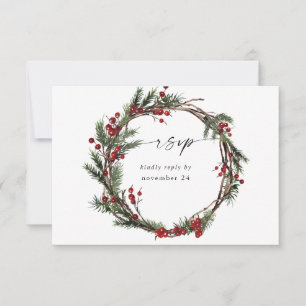 Navidades Berries y Pine w Meal RSVP Wreath