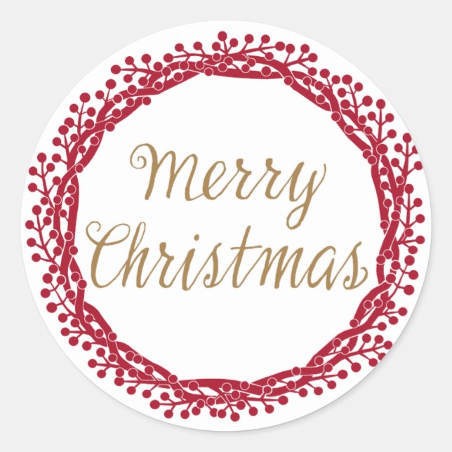 Navidades berry wreath pegatina (Anverso)