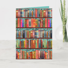 Navidades biblioteca tarjeta de saludos con holly