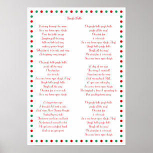 Navidades blancos Carol Jingle Bells Posters 20"x2