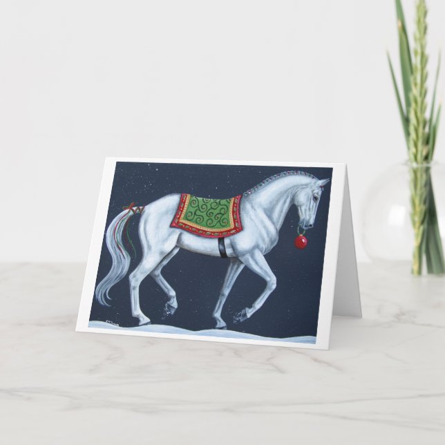 Navidades blancos con tarjeta de Warmblood (Anverso)