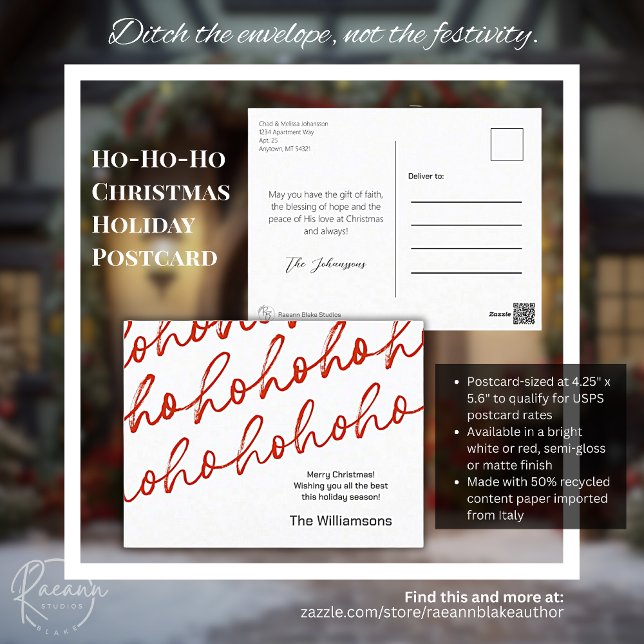 Navidades blancos de Ho-Ho-Ho-Ho con tarjeta de po (Subido por el creador)