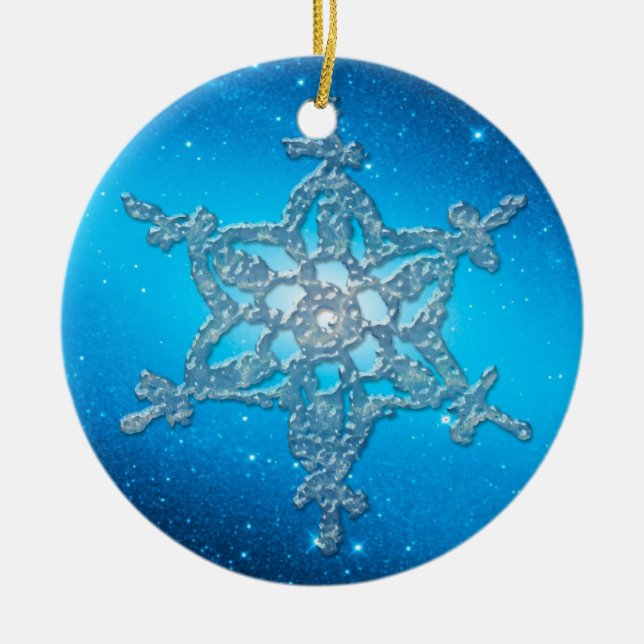 NAVIDADES BLANCOS Ornamento de copo de nieve 6 (Frente)