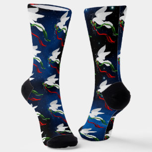 Navidades blancos palpitan calcetines
