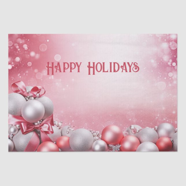 Navidades blancos rosados destrozan papel de tejid (Anverso)