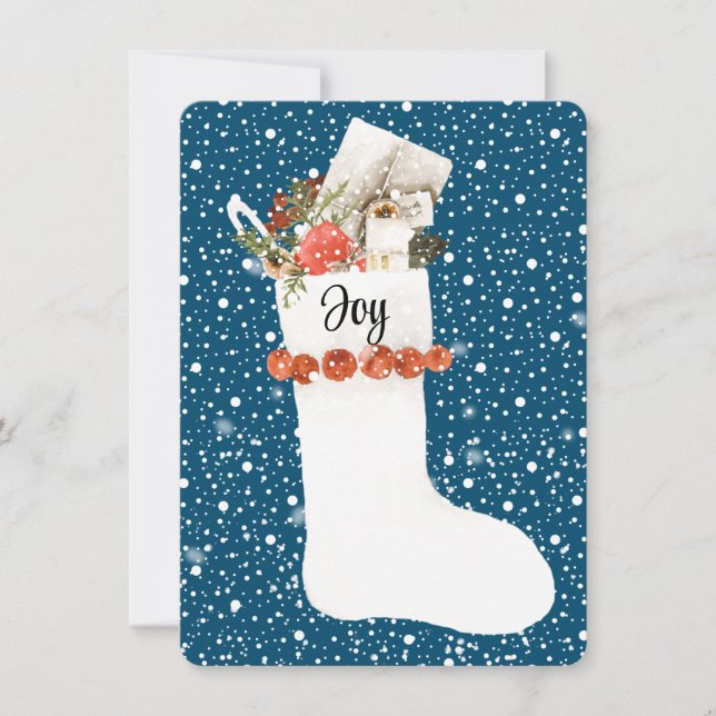 Navidades blancos Snowowden con alegría, editable (Anverso)